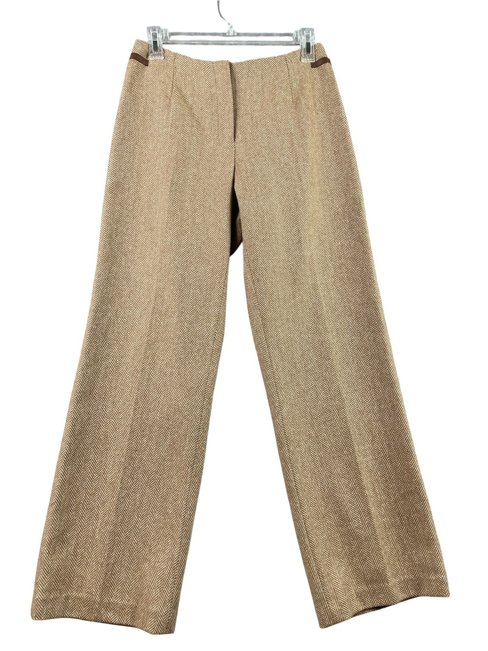 Vtg Ann Taylor Wool Blend Herringbone Professional Sophisticated Trousers - Sz 4